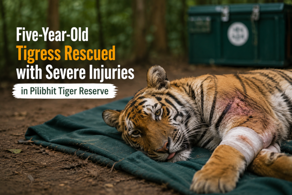 Five-Year-Old Tigress Rescued with Severe Injuries in Pilibhit Tiger Reserve