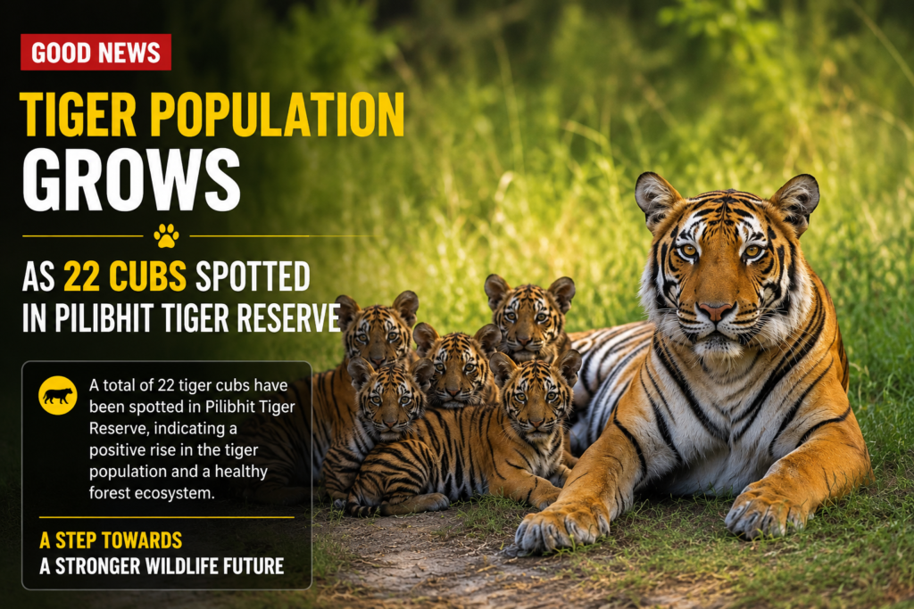 Tiger Population Grows as 22 Cubs Spotted in Pilibhit Tiger Reserve